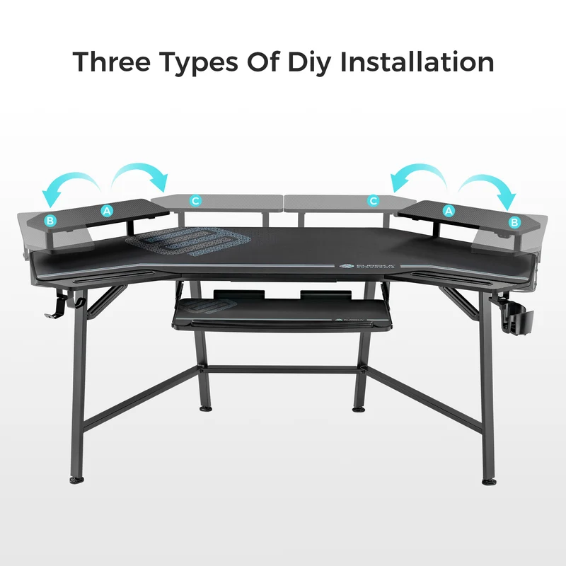 Aero Wing Shaped Studio Desk (73"x23")