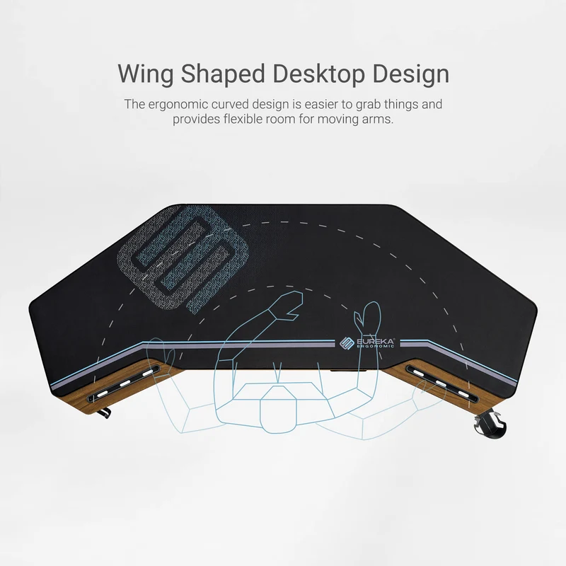 Aero Wing Shaped Studio Desk (73"x23")
