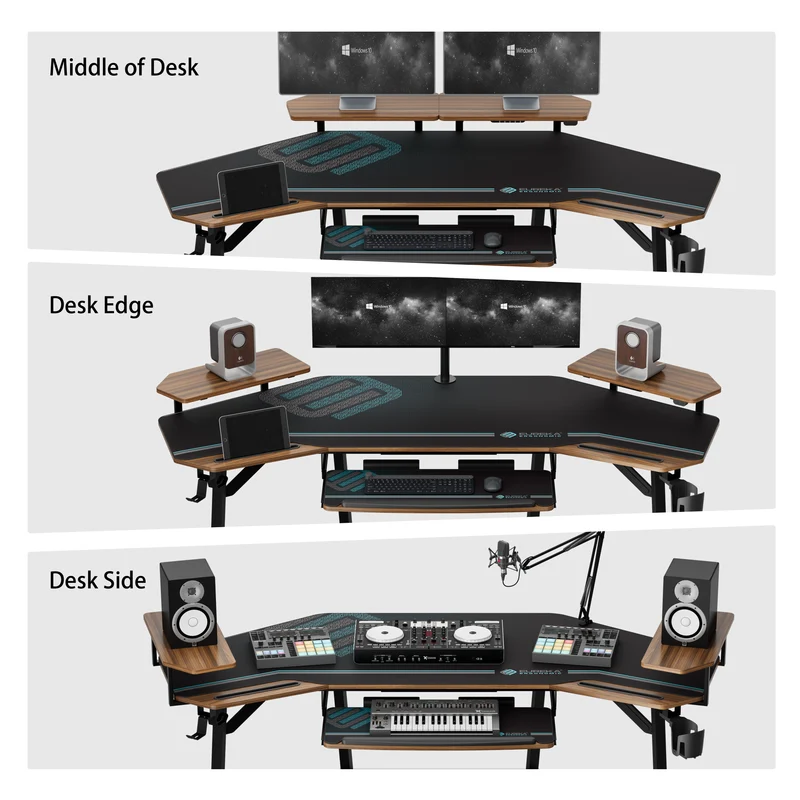 Aero Wing Shaped Studio Desk (73"x23")