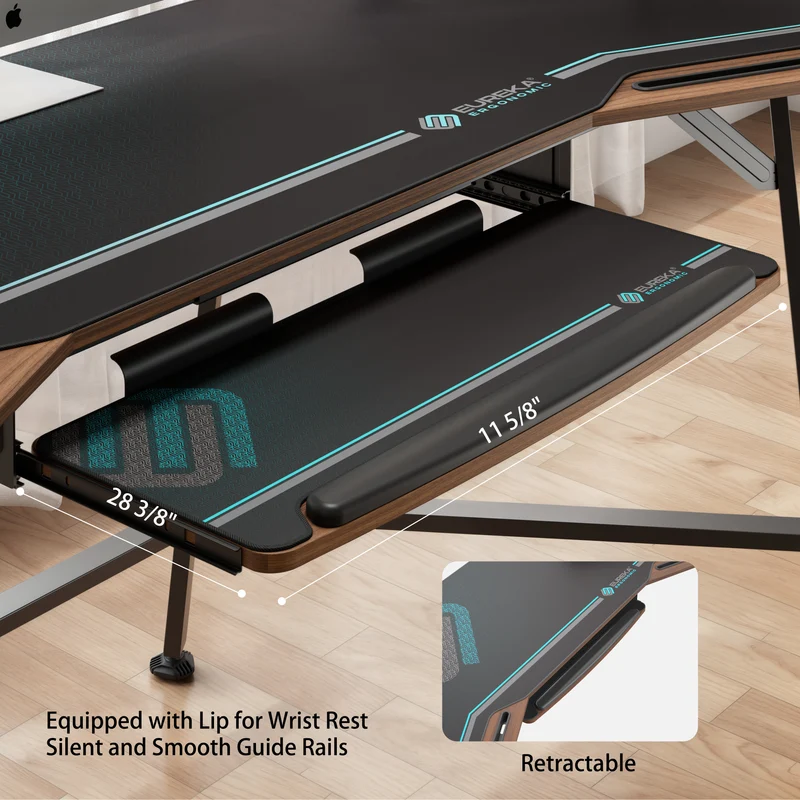Aero Wing Shaped Studio Desk (73"x23")