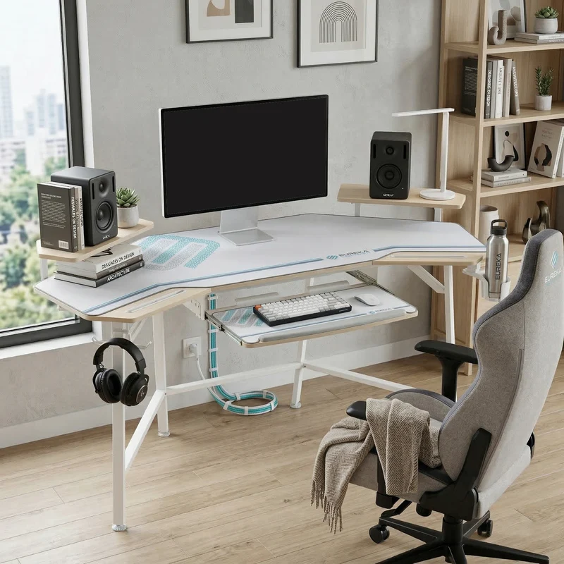 Aero Wing Shaped Studio Desk (73"x23")
