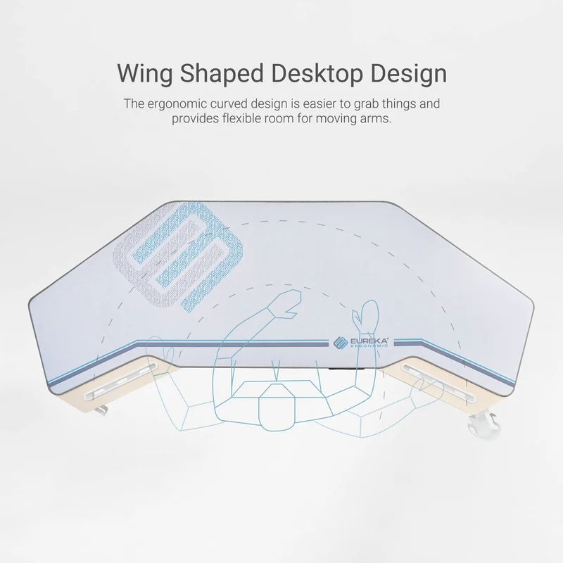 Aero Wing Shaped Studio Desk (73"x23")
