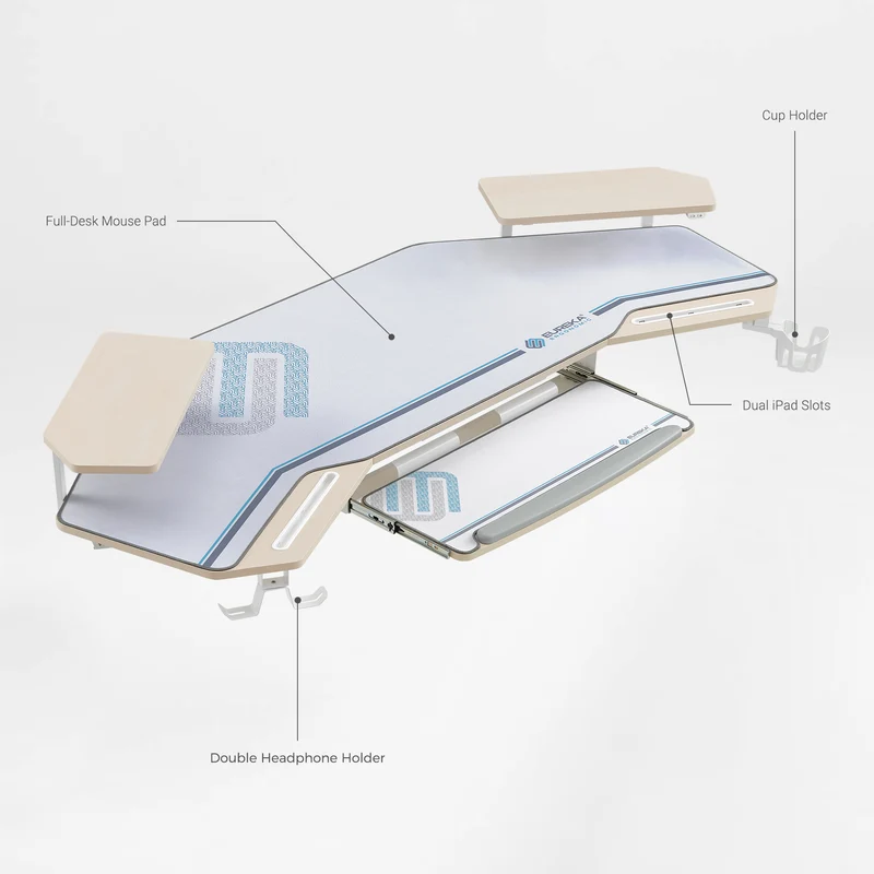 Aero Wing Shaped Studio Desk (73"x23")