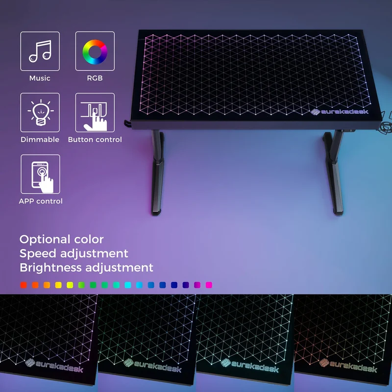 GTG - I43, LED Glass Desktop Gaming Desk (43"x23")