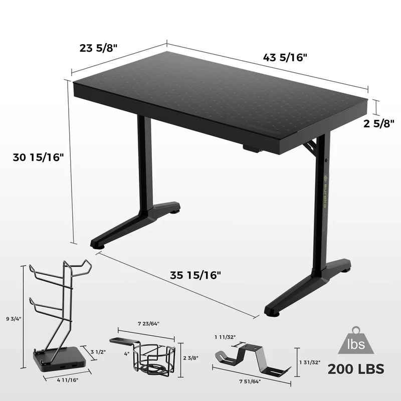 GTG - I43, LED Glass Desktop Gaming Desk (43"x23")