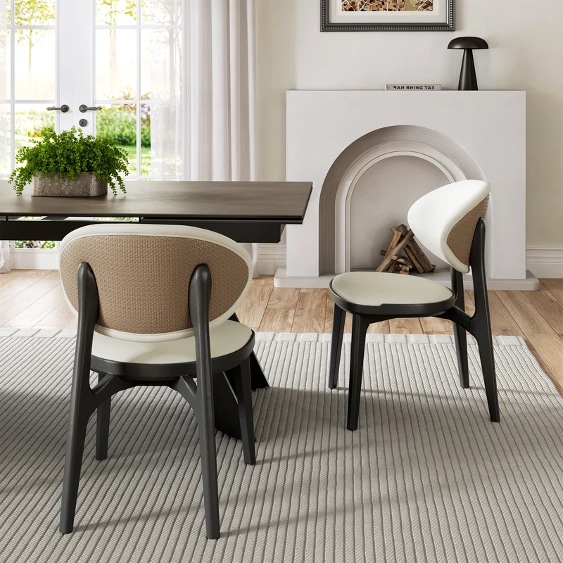Cedar, Dining Side Chairs Set of 2, Off-white