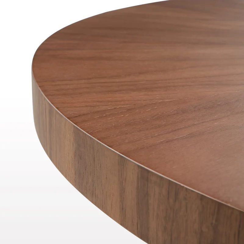 41" Irregular Round Solid Wood Walnut Coffee Table