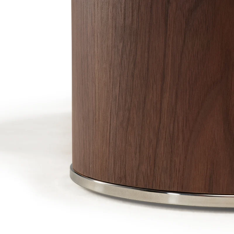 41" Irregular Round Solid Wood Walnut Coffee Table