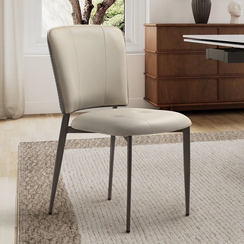 Aspen, Upholstered Dining Side Chairs Set of 2, Indigo Blue& Off-White