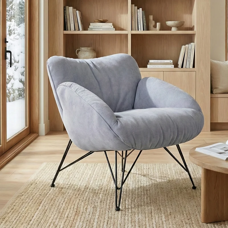 Marco, Soft Padded Cozy Lounge Chair, Blue