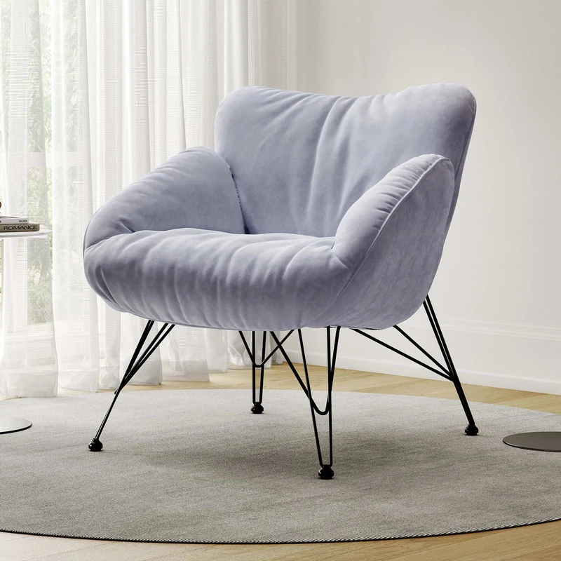 Marco, Soft Padded Cozy Lounge Chair, Blue