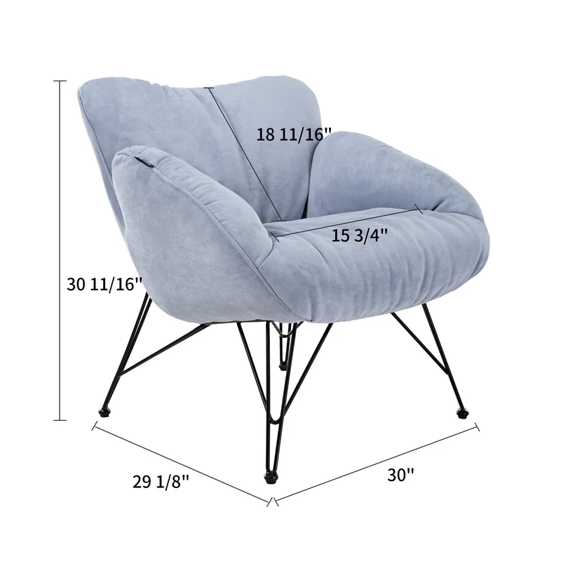 Marco, Soft Padded Cozy Lounge Chair, Blue