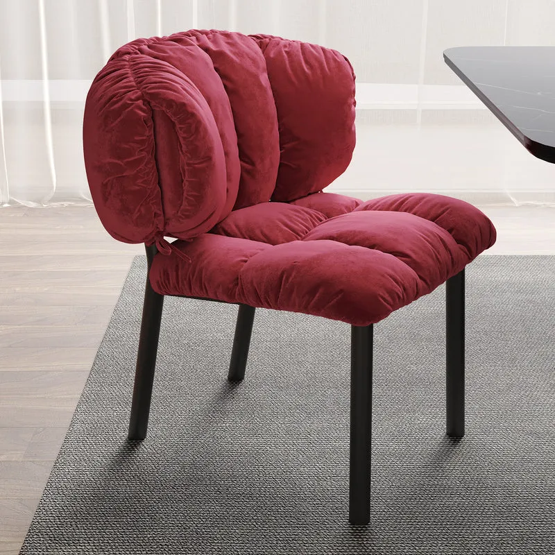 Rlesana, Velvet Dining Side Chair 1 PC, Red/Green