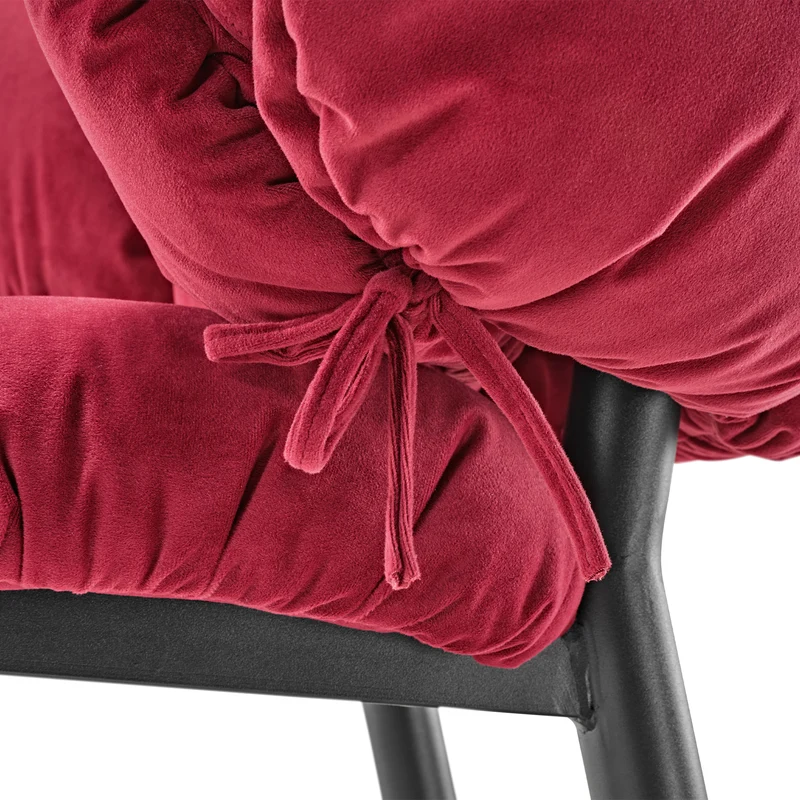 Rlesana, Velvet Dining Side Chair 1 PC, Red/Green