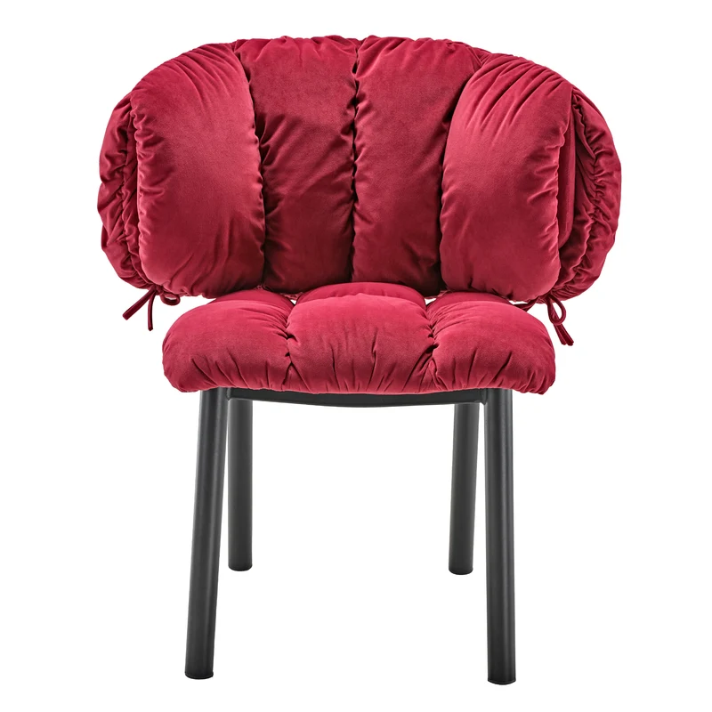 Rlesana, Velvet Dining Side Chair 1 PC, Red/Green