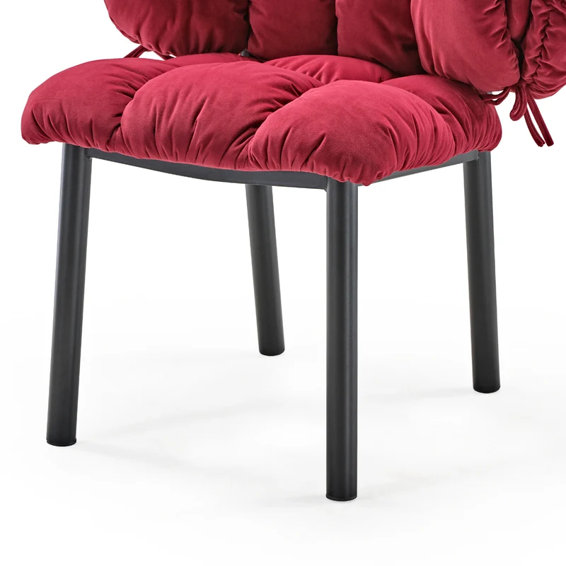 Rlesana, Velvet Dining Side Chair 1 PC, Red/Green