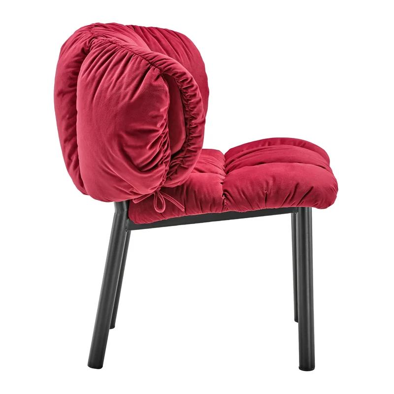 Rlesana, Velvet Dining Side Chair 1 PC, Red/Green