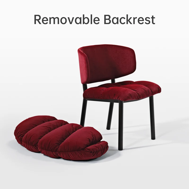 Rlesana, Velvet Dining Side Chair 1 PC, Red/Green