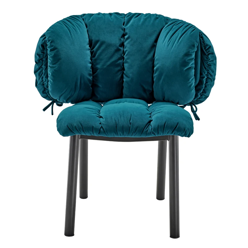 Rlesana, Velvet Dining Side Chair 1 PC, Red/Green