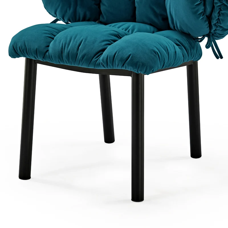 Rlesana, Velvet Dining Side Chair 1 PC, Red/Green