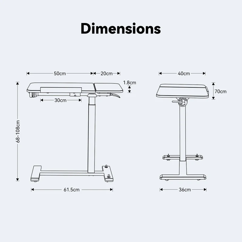 MUSSO D5 Flippable Mobile Standing Desk