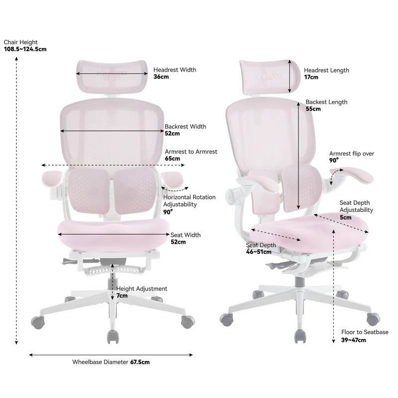 MUSSO E80 Air AeroFemme Ergonomic Office Chair