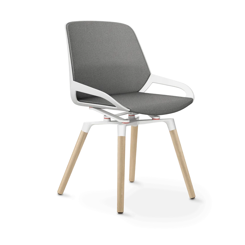 Aeris Numo Comfort Holzbeine Eiche Sitzbezug hellgrau meliert