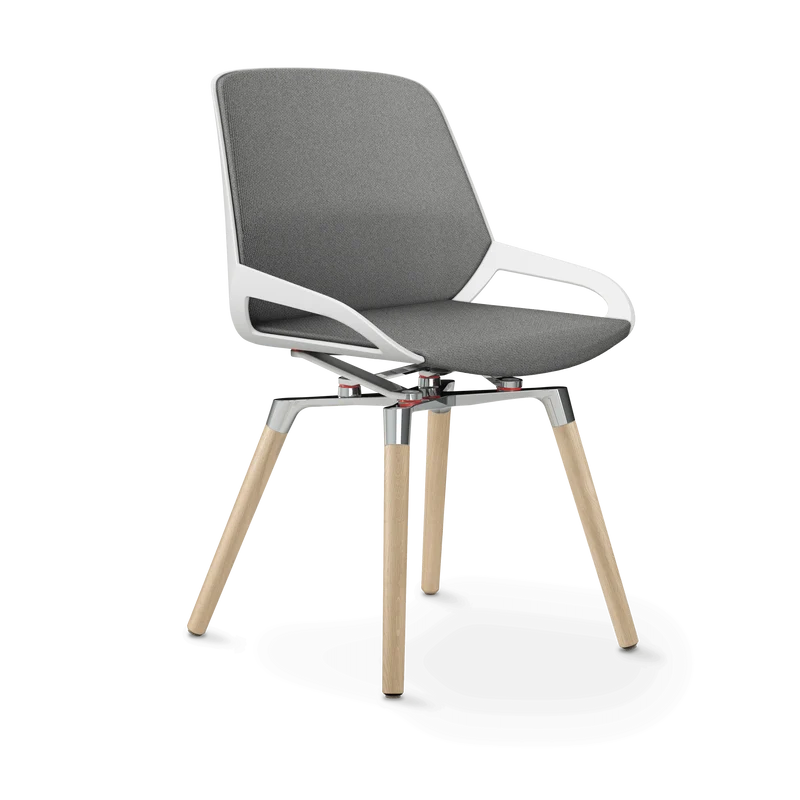 Aeris Numo Comfort Holzbeine Eiche Sitzbezug hellgrau meliert