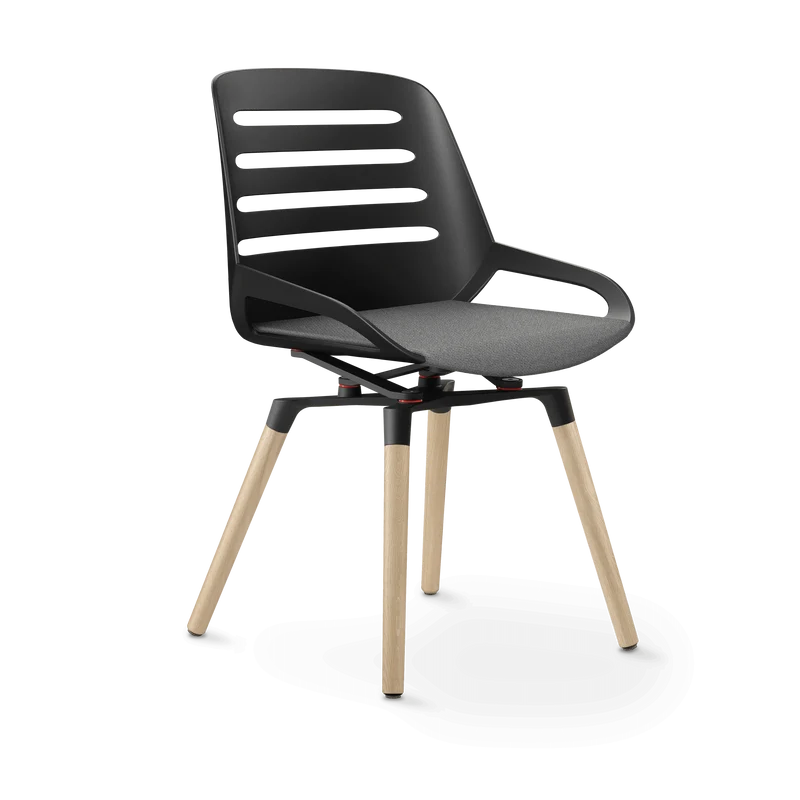 Aeris Numo Comfort Holzbeine Eiche Sitzbezug hellgrau meliert