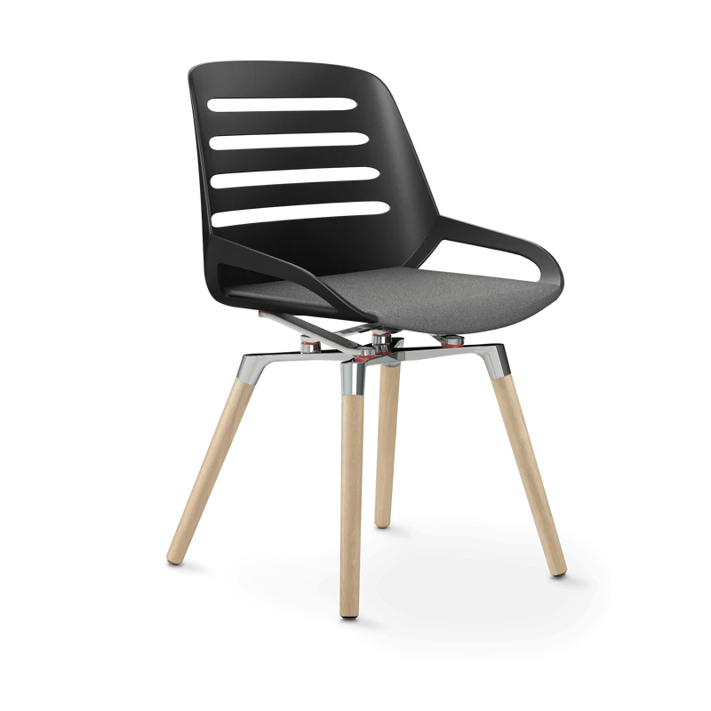 Aeris Numo Comfort Holzbeine Eiche Sitzbezug hellgrau meliert