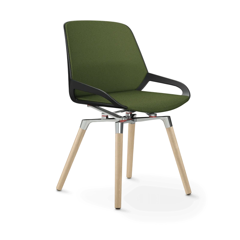 Aeris Numo Comfort Holzbeine Eiche Sitzbezug farngrün meliert