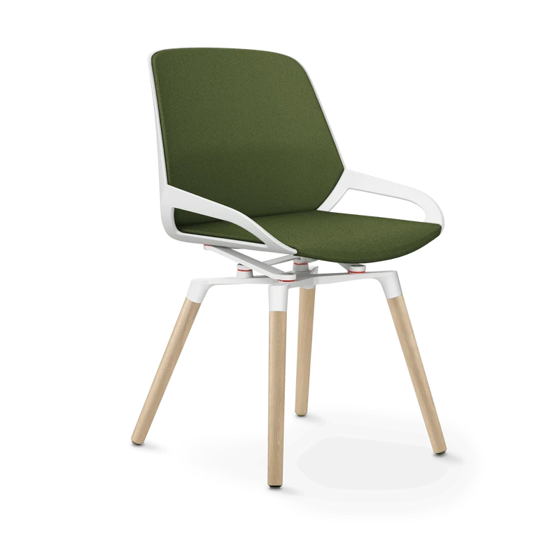 Aeris Numo Comfort Holzbeine Eiche Sitzbezug farngrün meliert