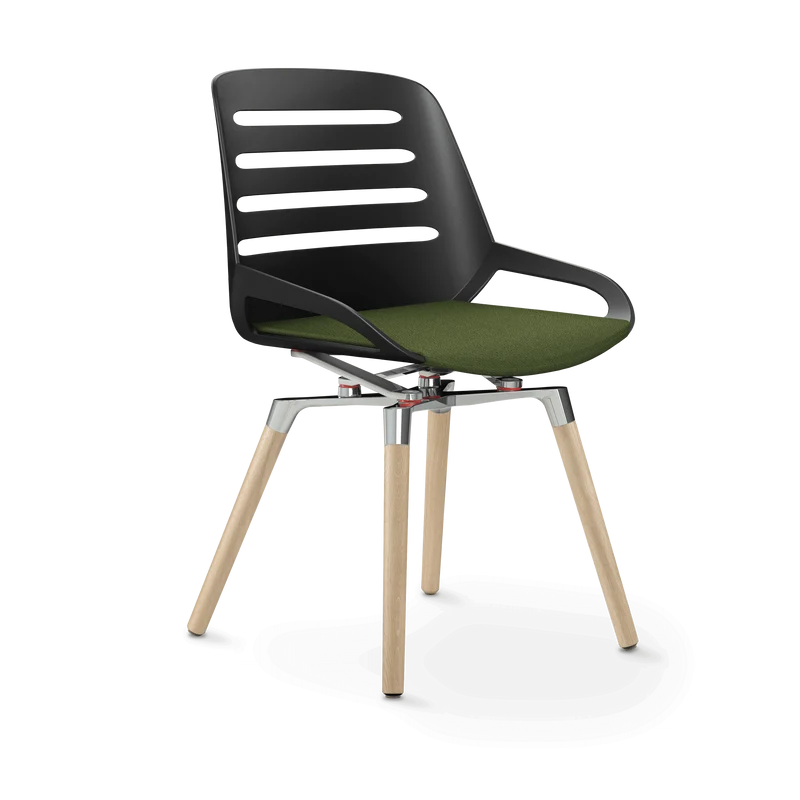 Aeris Numo Comfort Holzbeine Eiche Sitzbezug farngrün meliert