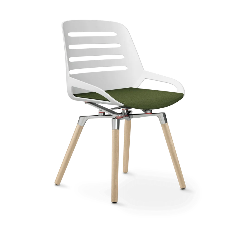 Aeris Numo Comfort Holzbeine Eiche Sitzbezug farngrün meliert