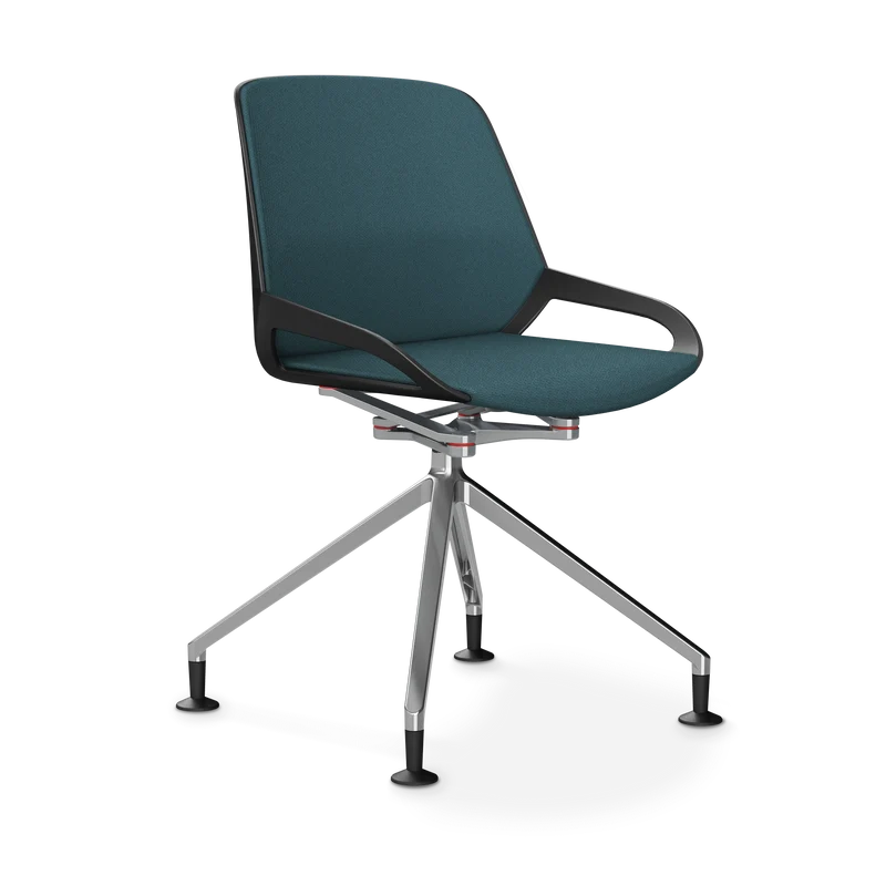 Aeris Numo Comfort Fußkreuz Gleiter Sitzbezug blau meliert