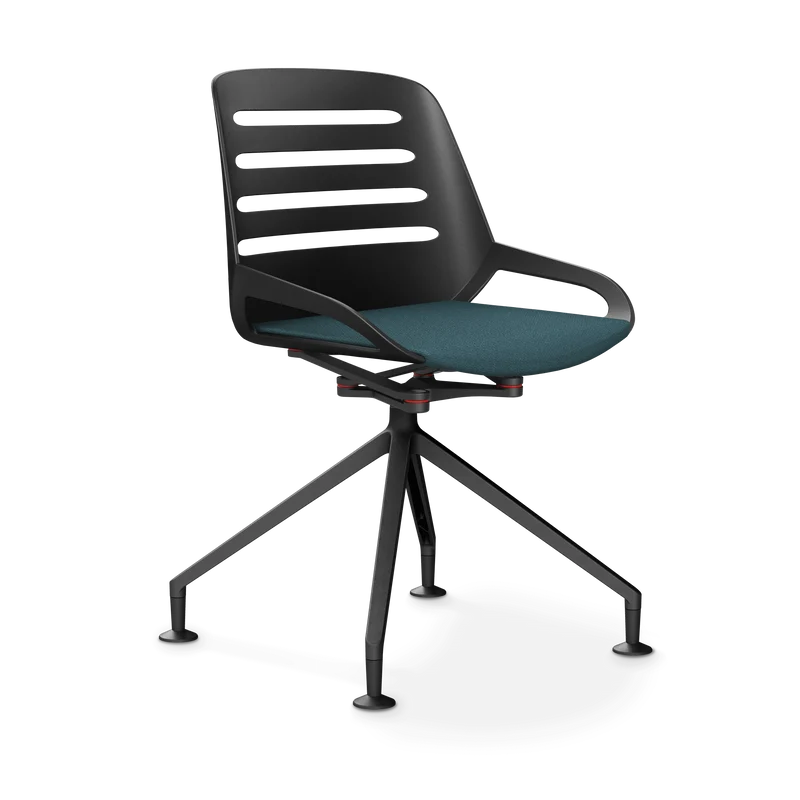 Aeris Numo Comfort Fußkreuz Gleiter Sitzbezug blau meliert