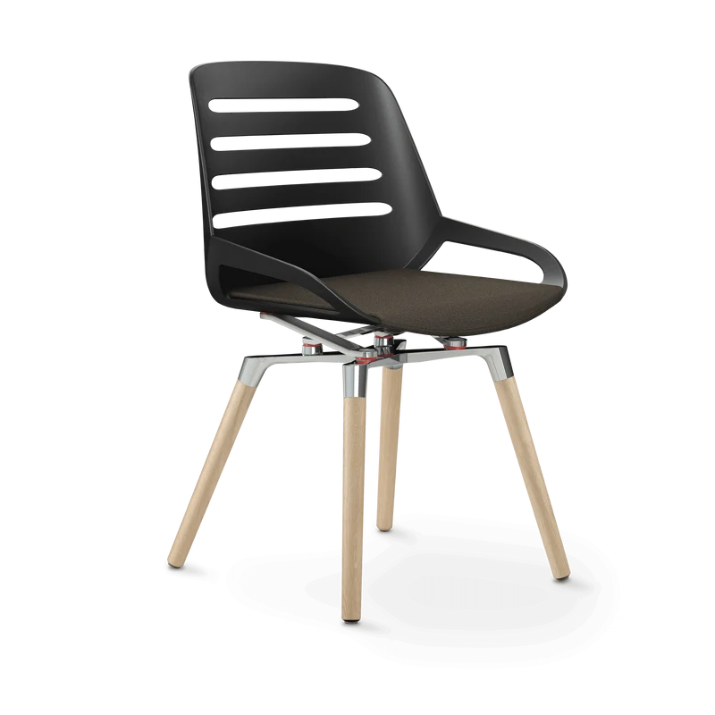Aeris Numo Comfort Holzbeine Eiche Sitzbezug braun meliert