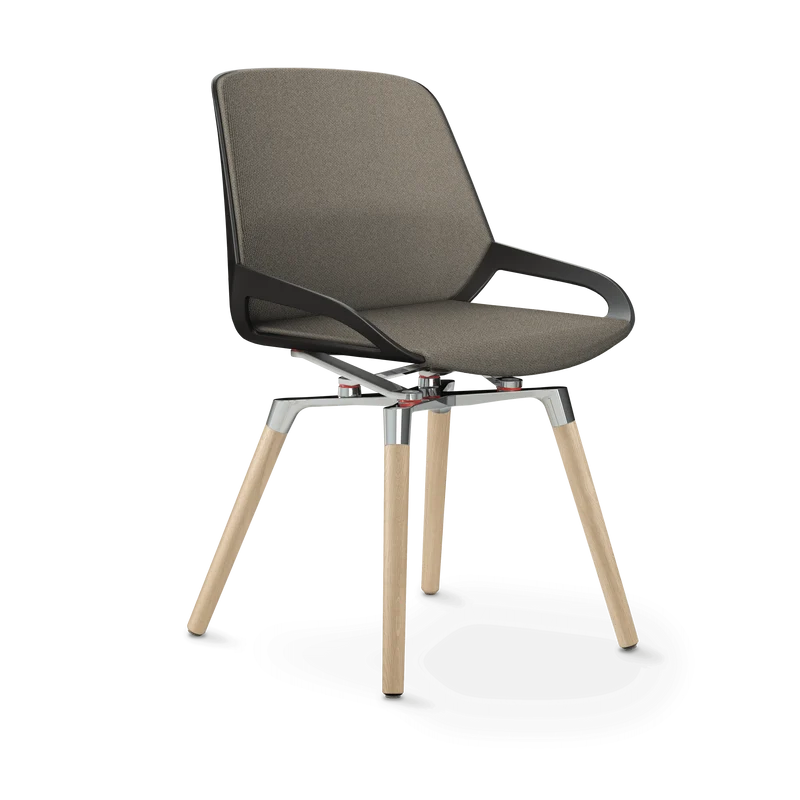Aeris Numo Comfort Holzbeine Eiche Sitzbezug beige meliert