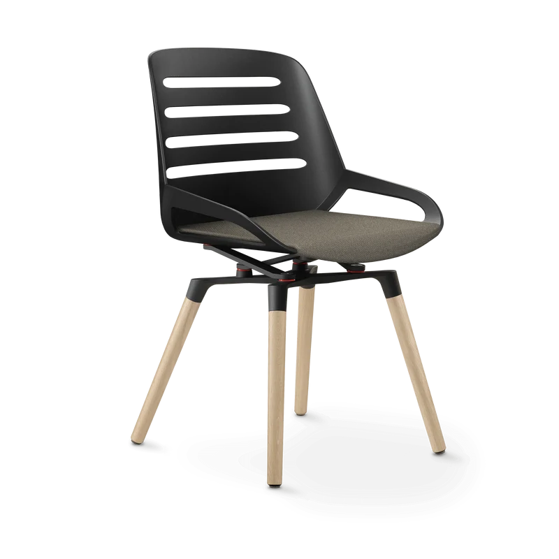 Aeris Numo Comfort Holzbeine Eiche Sitzbezug beige meliert