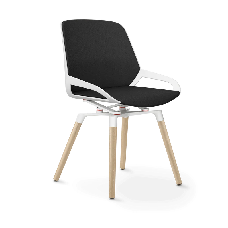 Aeris Numo Comfort Holzbeine Eiche Sitzbezug dunkelgrau meliert