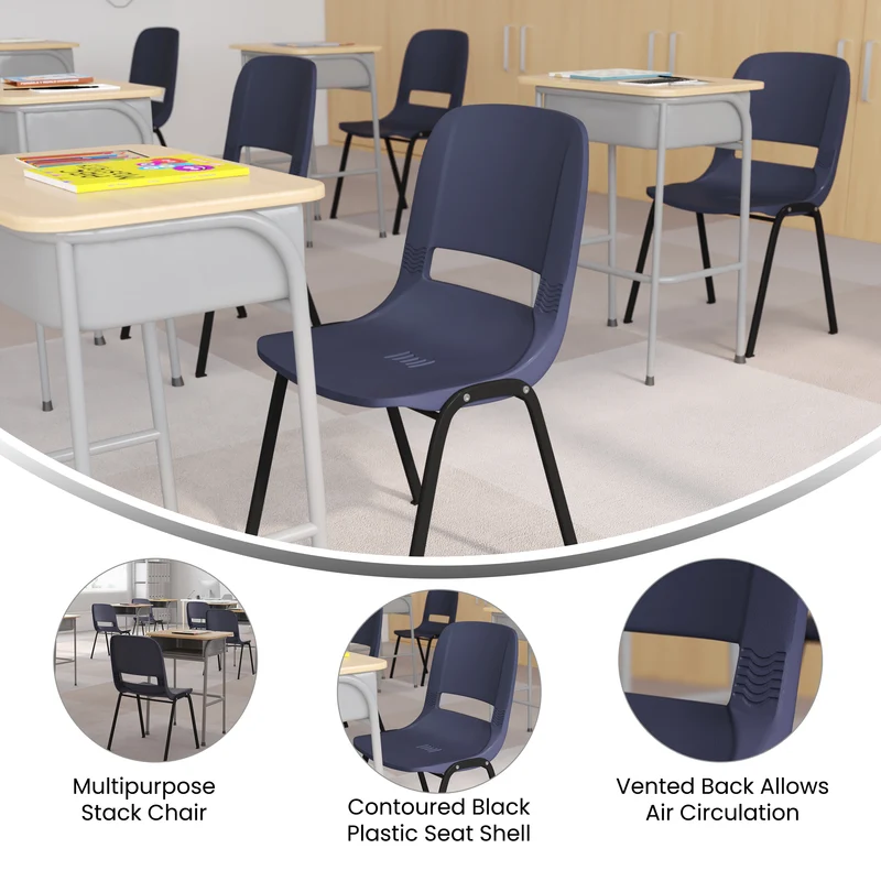 Ergonomic Shell Stack Chair - 16" Seat Daycare Home School
