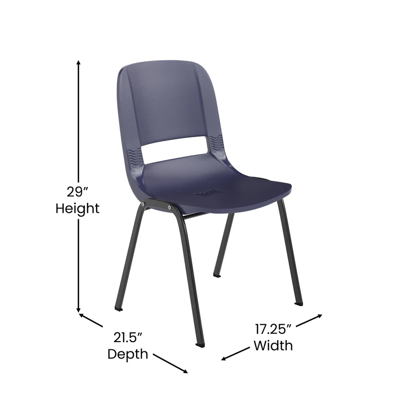 Ergonomic Shell Stack Chair - 16" Seat Daycare Home School