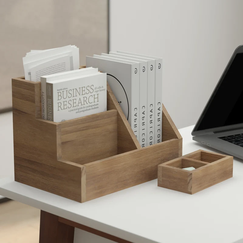 Nessa Three Piece Industrial Desk or Vanity Organizer Set with Foam Pads
