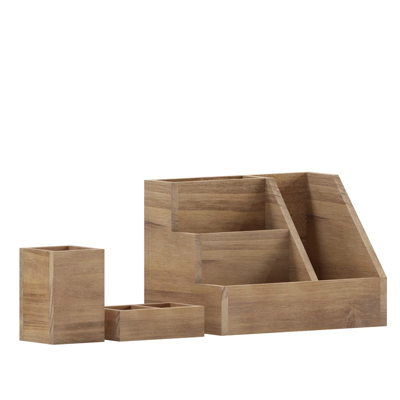 Nessa Three Piece Industrial Desk or Vanity Organizer Set with Foam Pads