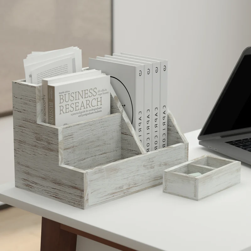 Nessa Three Piece Industrial Desk or Vanity Organizer Set with Foam Pads
