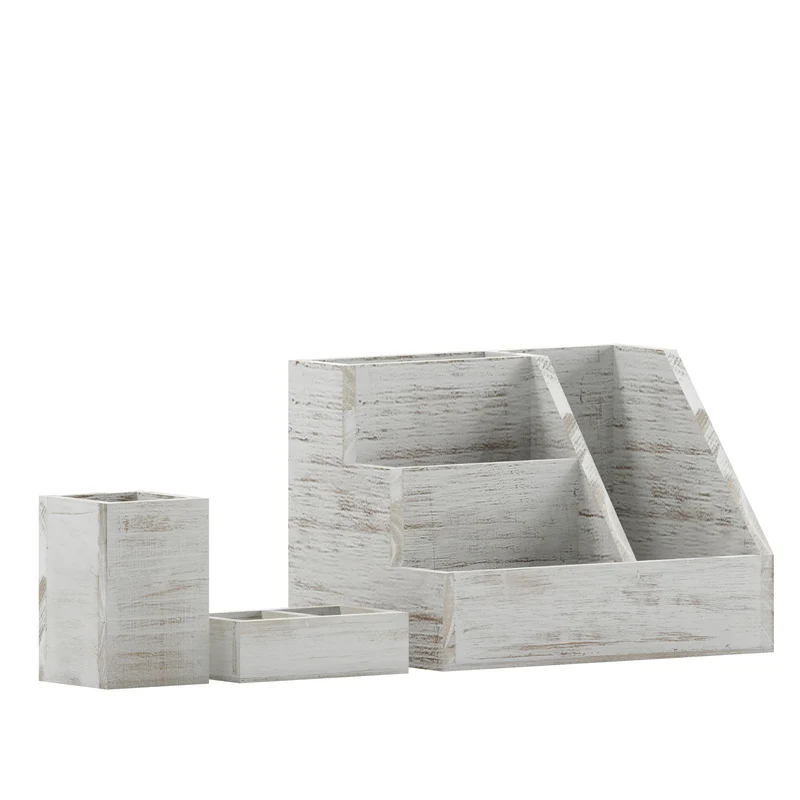 Nessa Three Piece Industrial Desk or Vanity Organizer Set with Foam Pads