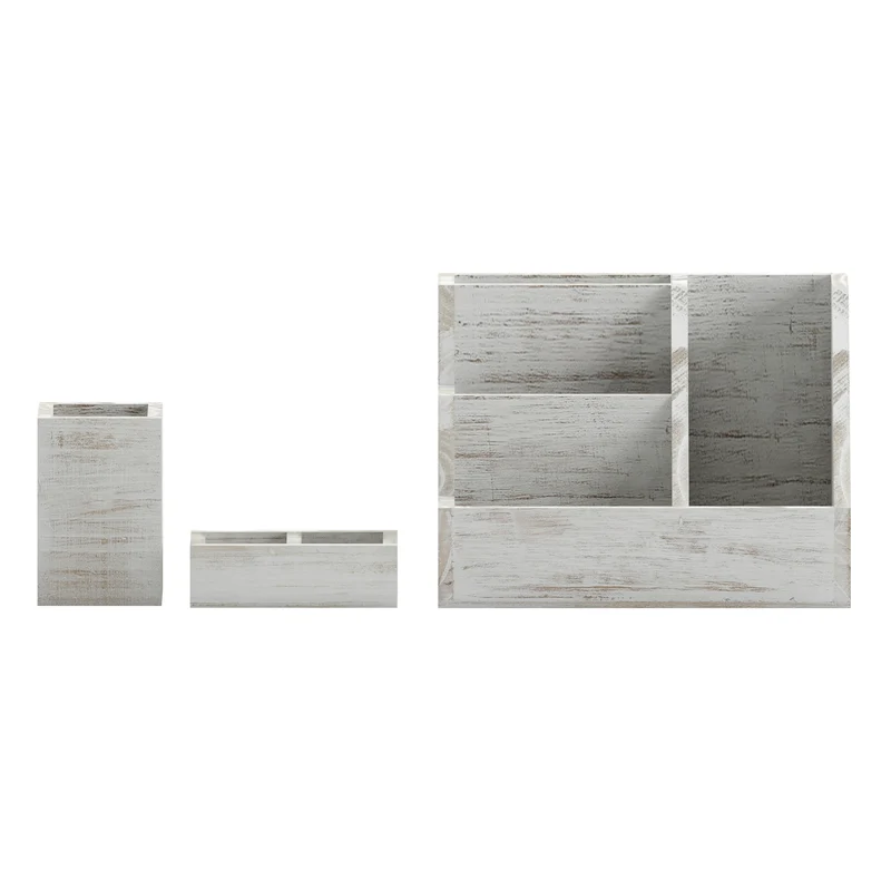Nessa Three Piece Industrial Desk or Vanity Organizer Set with Foam Pads
