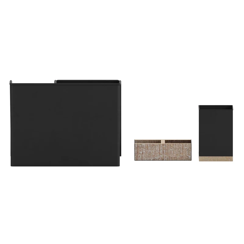 Nessa Three Piece Industrial Desk or Vanity Organizer Set with Foam Pads