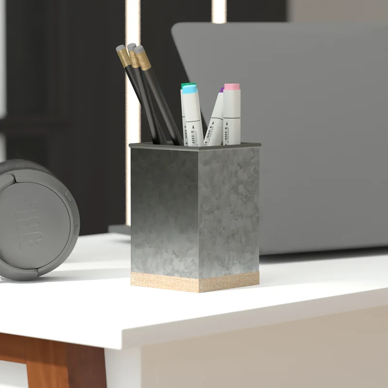 Nessa Three Piece Industrial Desk or Vanity Organizer Set with Foam Pads
