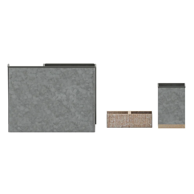 Nessa Three Piece Industrial Desk or Vanity Organizer Set with Foam Pads